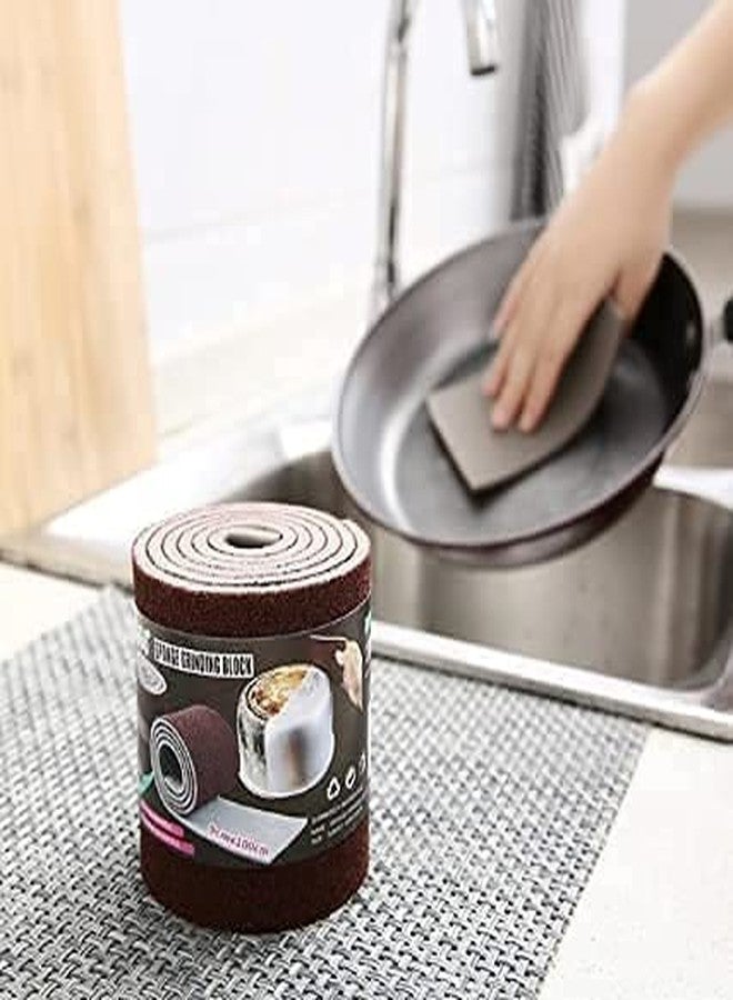 KIDINGTON Magic Cleaning Sponge Roll 100 cm Carborundum Sponge Brush Household Cleaning Tools Eraser Nano Sponge Washing Kitchen Tool (A-Brown) - Image 2